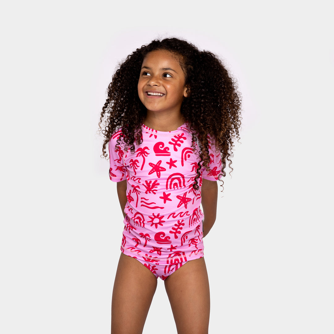 TROPICAL VIBES PINK TEE