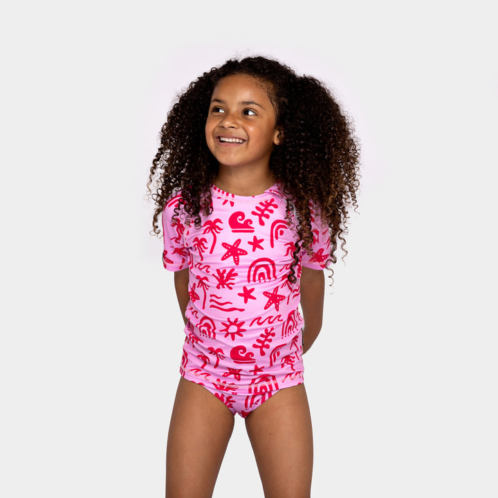 TROPICAL VIBES PINK TEE