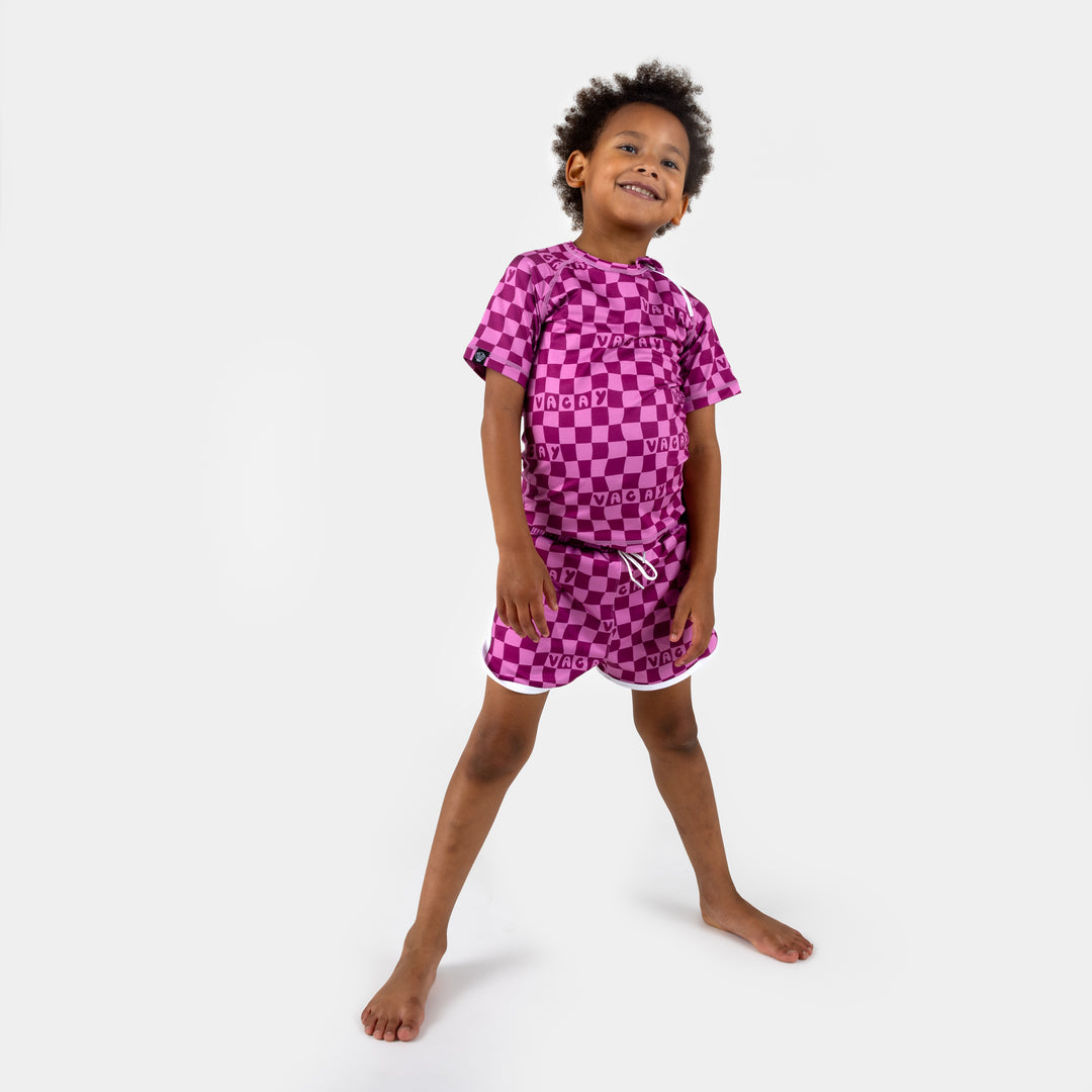 Checkered Vacay Swim Trunks