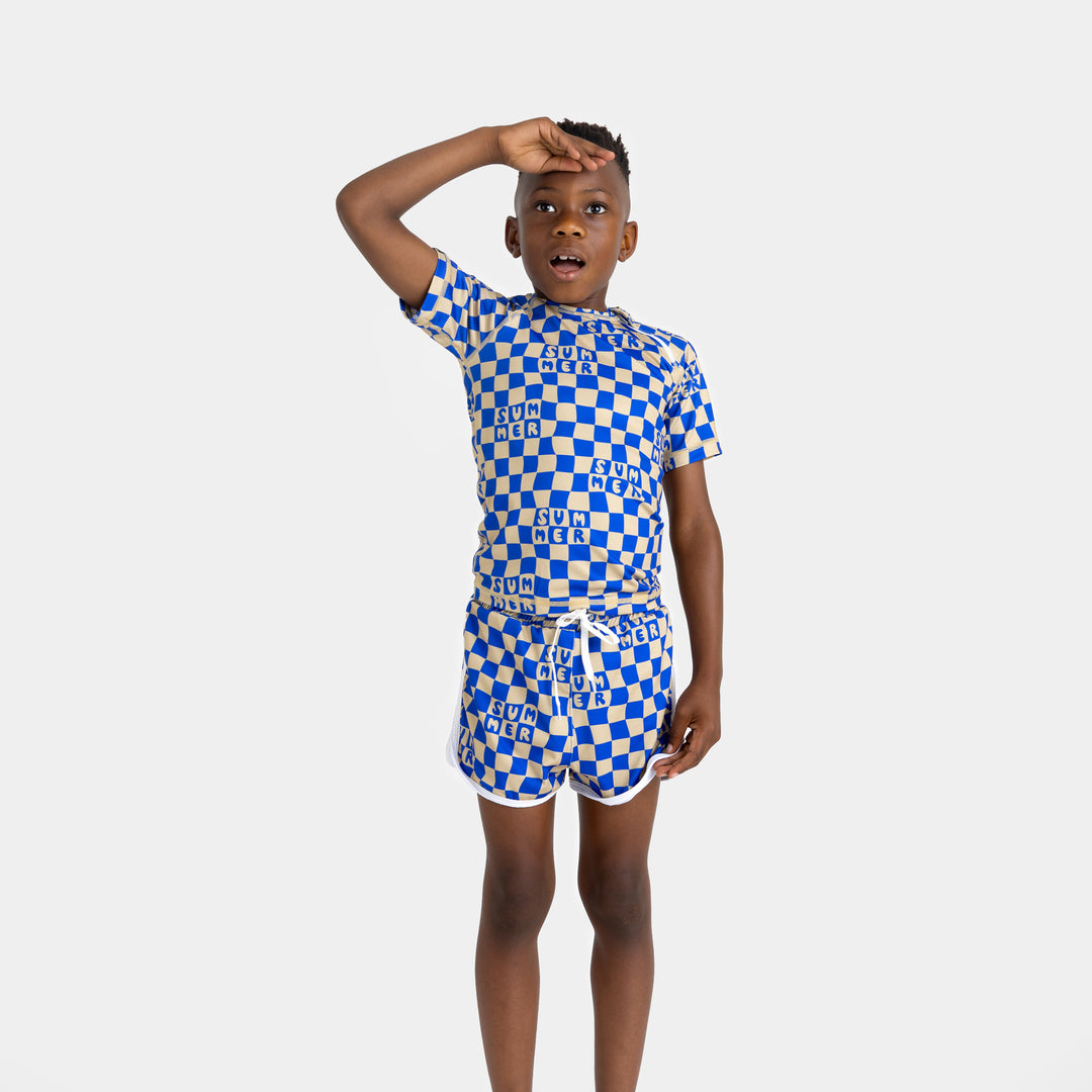 Checkered Summer Swim Trunks