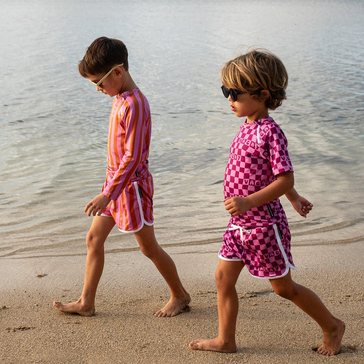 Checkered Vacay Swim Trunks