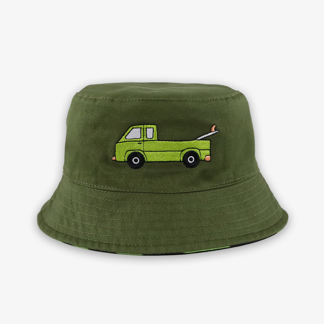 REVERSIBLE BUCKET HAT 'GO PESTO!'
