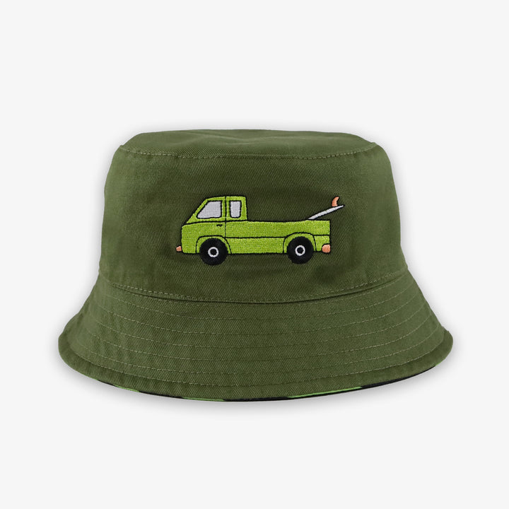 REVERSIBLE BUCKET HAT 'GO PESTO!'