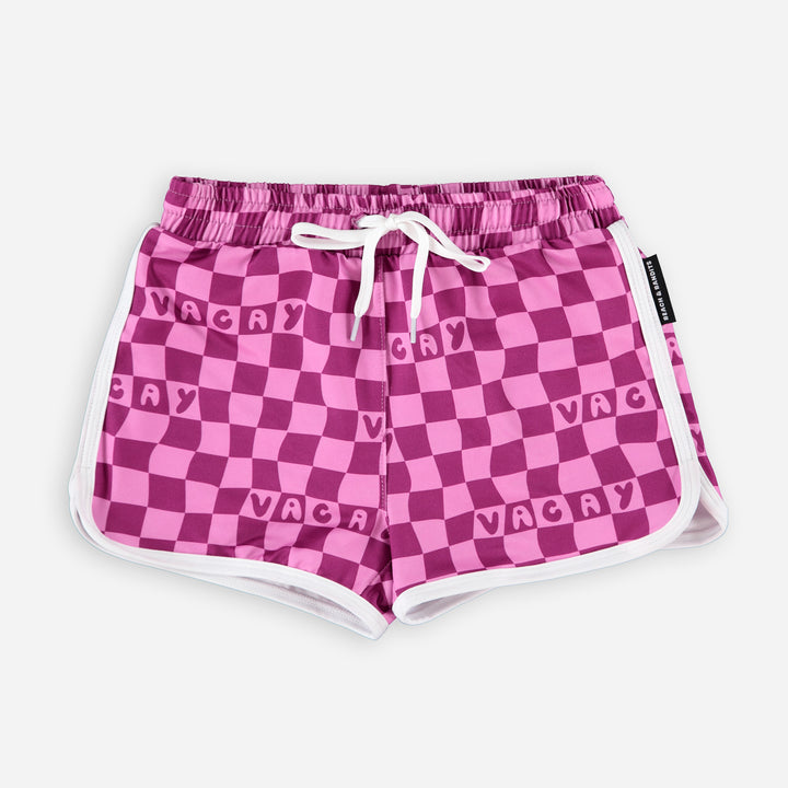 Checkered Vacay Swim Trunks