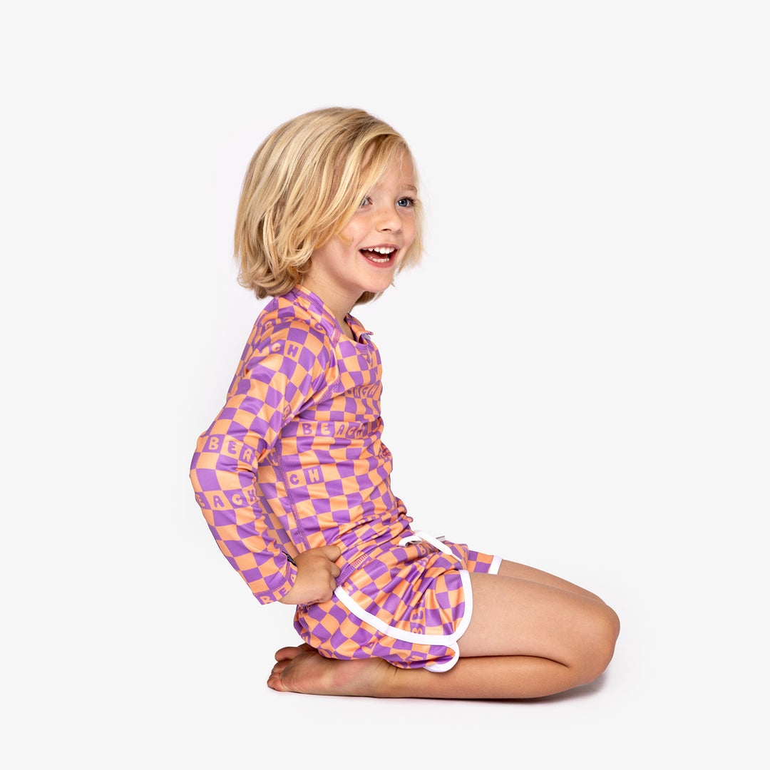 CHECKERED BEACH TEE (LONG)