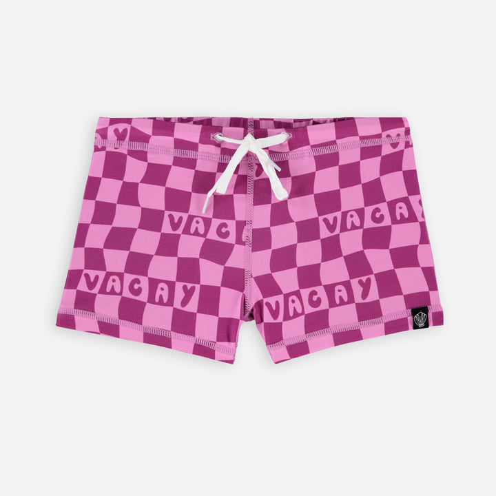 Checkered Vacay Swimshort