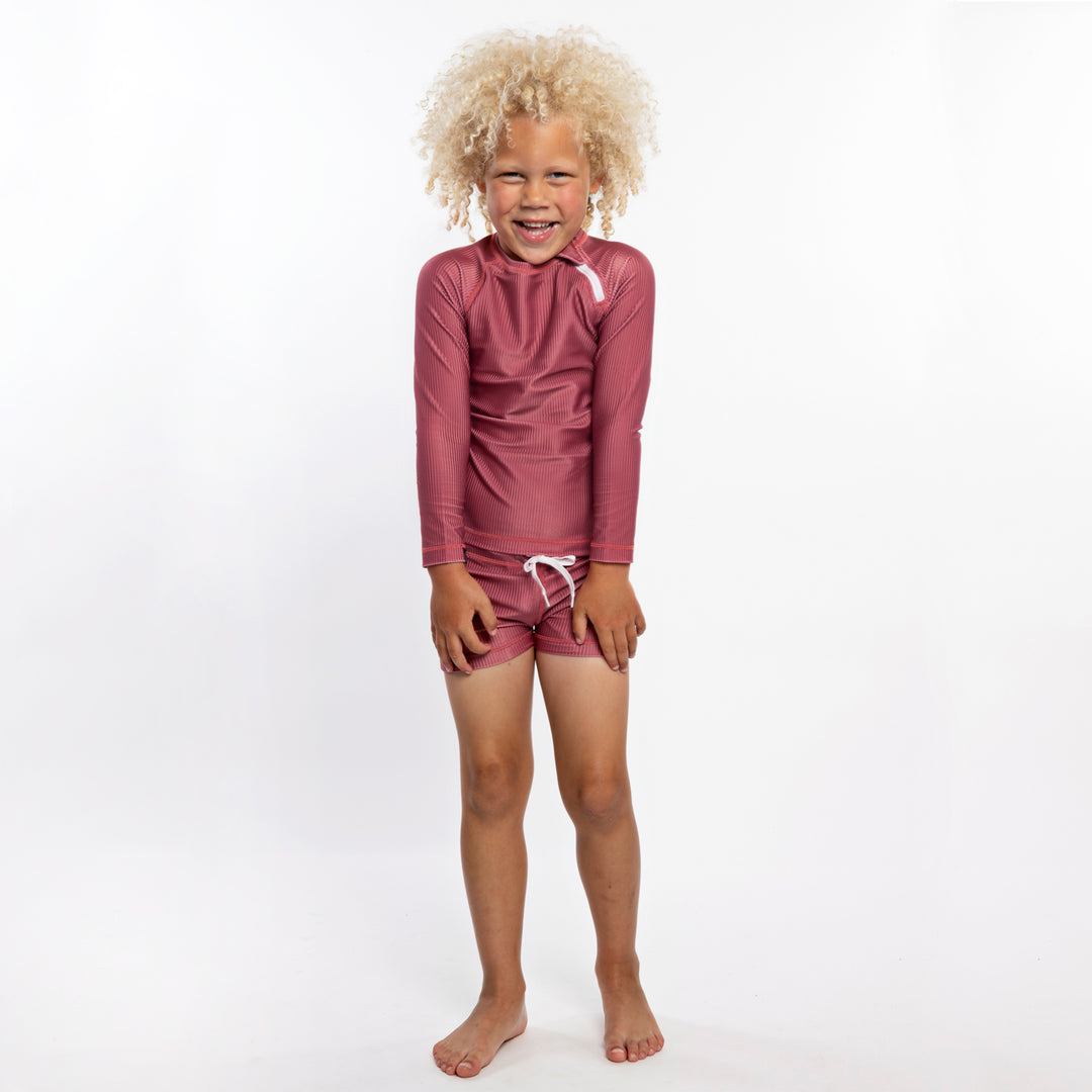 GARNET RIBBED BADEHOSE