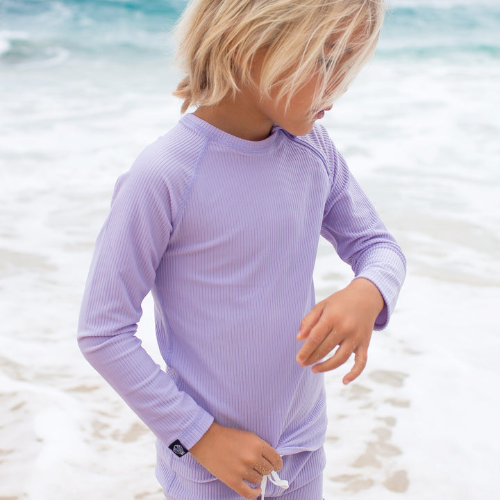 LAVENDER RIBBED SWIMSHORT