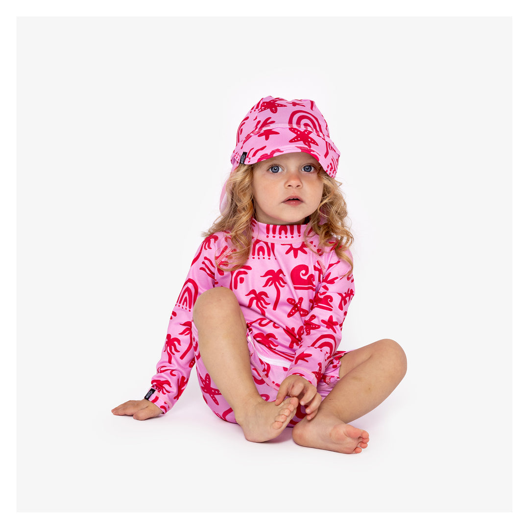 TROPICAL VIBES PINK BABY HAT